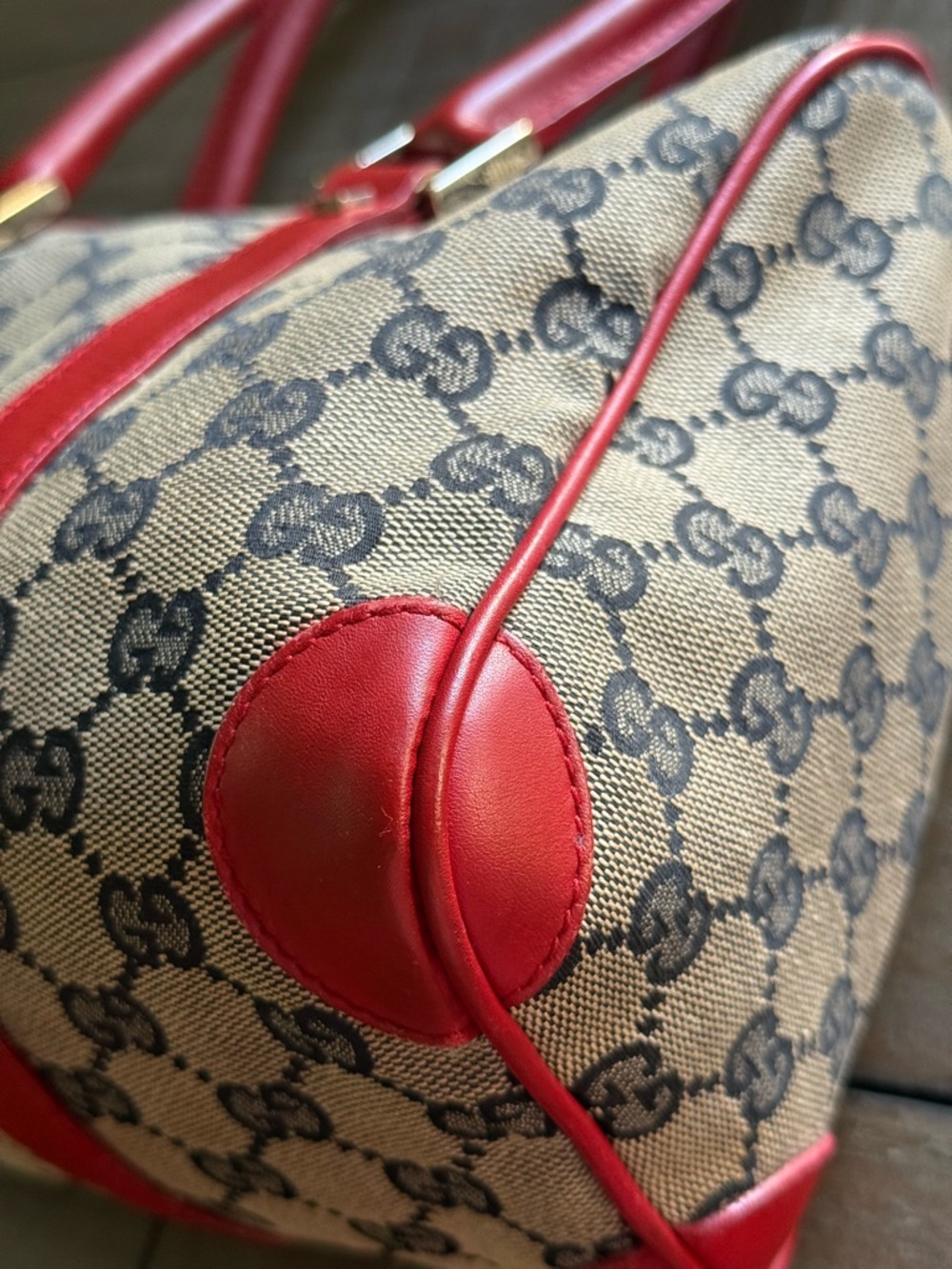 Authentic Gucci Boston Bag canvas & leather  EUC - Picture 9 of 13